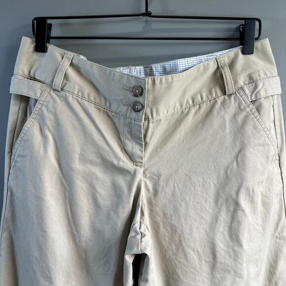 Lands' End Flat Front Flare Khaki Chino Pants Size 10P - Picture 2 of 9